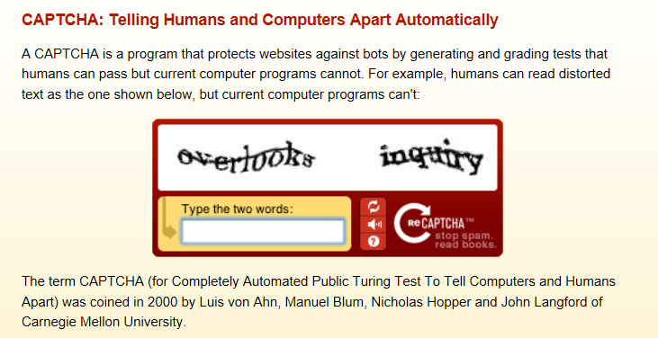 CAPTCHA example