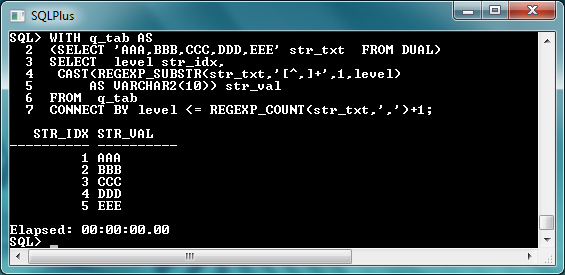 Oracle 11g REGEXP_COUNT to split comma delimited string