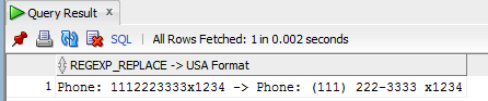 Regexp_Replace To format Phone Number
