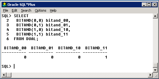 Oracle BITAND Function Output With 0 and 1
